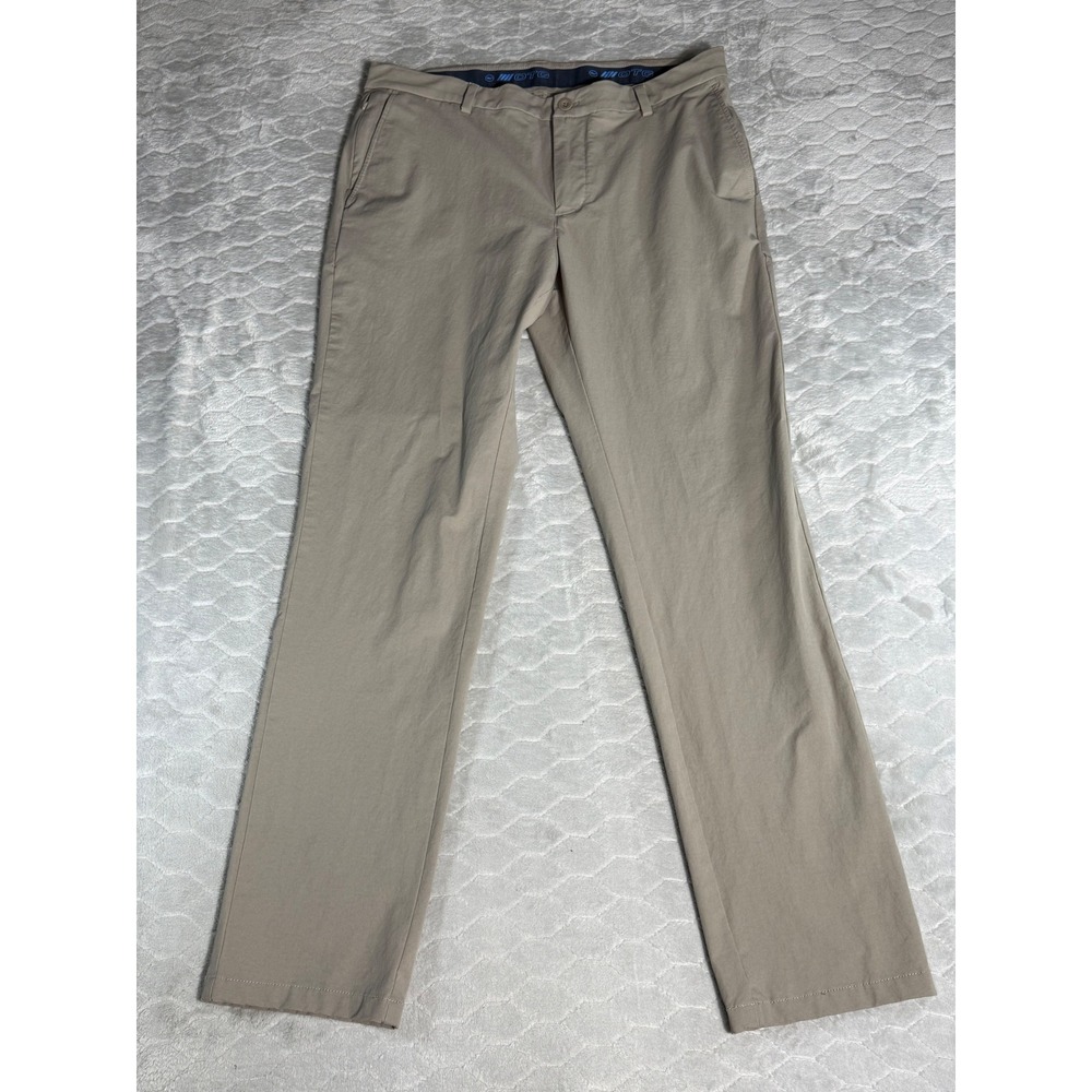 Vineyard Vines Mens On-The-Go Pants 34x32 Khaki Tan OTG Golf Travel Chinos